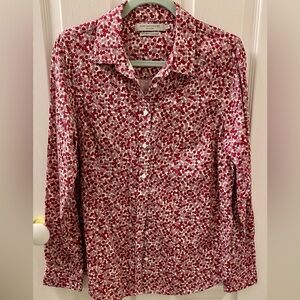 Simons Pink and White Floral Women’s Shirt- Size M.